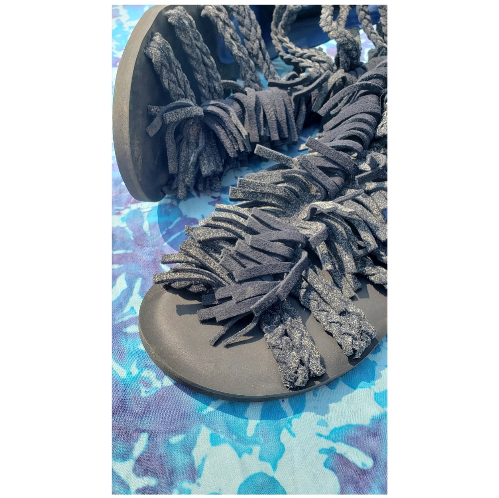 JEFFREY CAMPBELL π¦ blue suede gladiator sz 8 - Picture 3 of 8